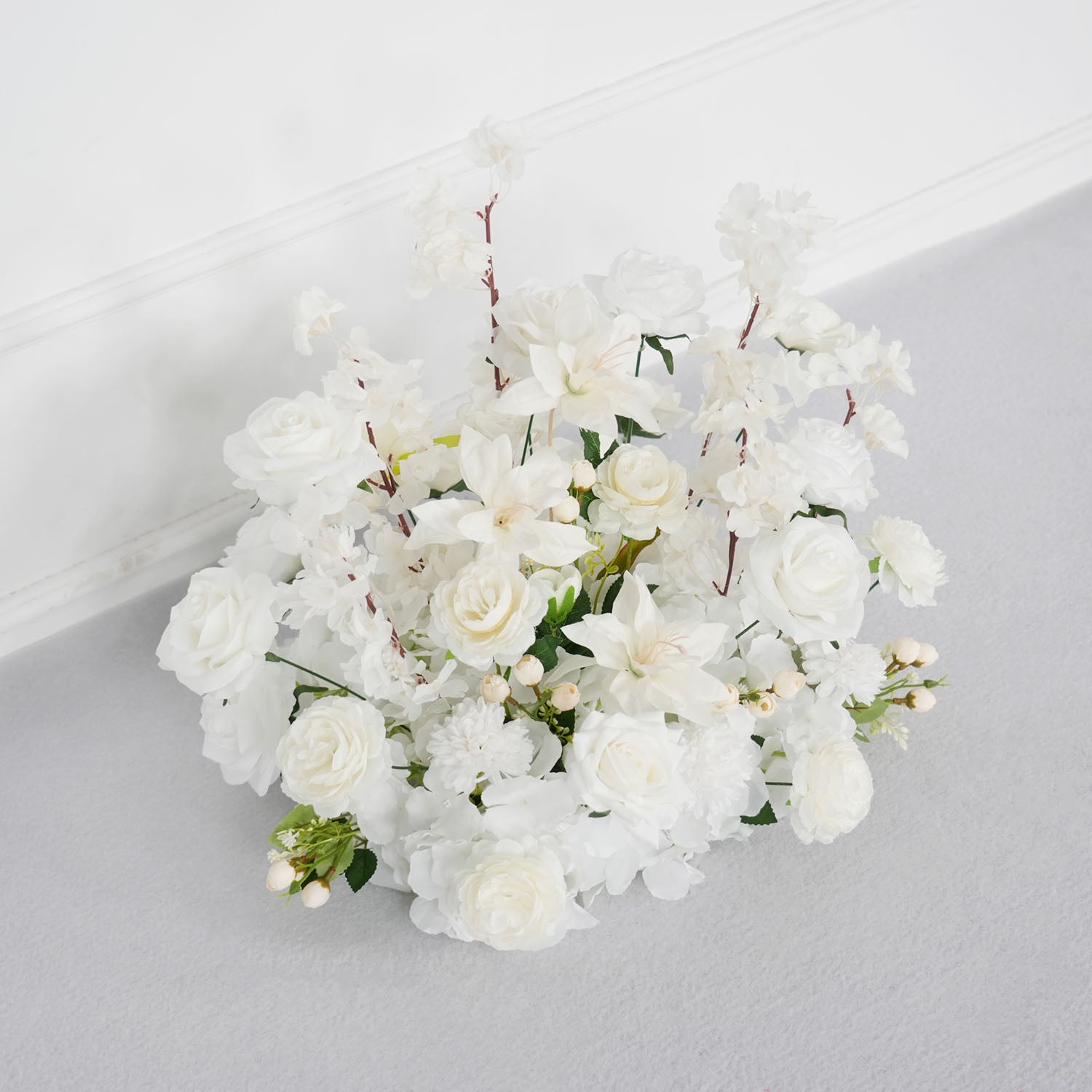 White Rose Flower Row Wedding Background Frame Arch